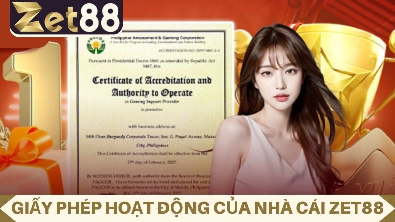 giấy phép hoạt động ZET88